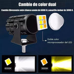 Charger l'image dans la galerie, Lot de 2 mini phares longue portée LED avec interrupteur, projecteur haute luminosité bicolore pour camions, voitures et motos
