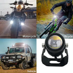 Charger l'image dans la galerie, Lot de 2 mini phares longue portée LED avec interrupteur, projecteur haute luminosité bicolore pour camions, voitures et motos
