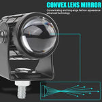 Charger l'image dans la galerie, Lot de 2 mini phares longue portée LED avec interrupteur, projecteur haute luminosité bicolore pour camions, voitures et motos
