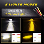 Charger l'image dans la galerie, Lot de 2 mini phares longue portée LED avec interrupteur, projecteur haute luminosité bicolore pour camions, voitures et motos
