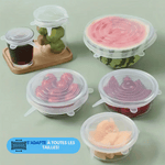 Charger l'image dans la galerie, Couvercle de conservation extensible en silicone rond-Lot de 6
